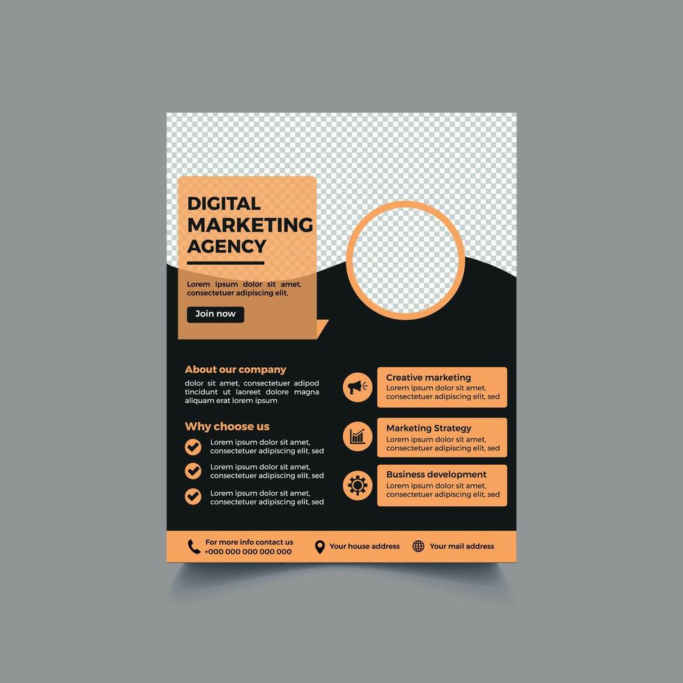 Professional creative flyer template design for your business vector