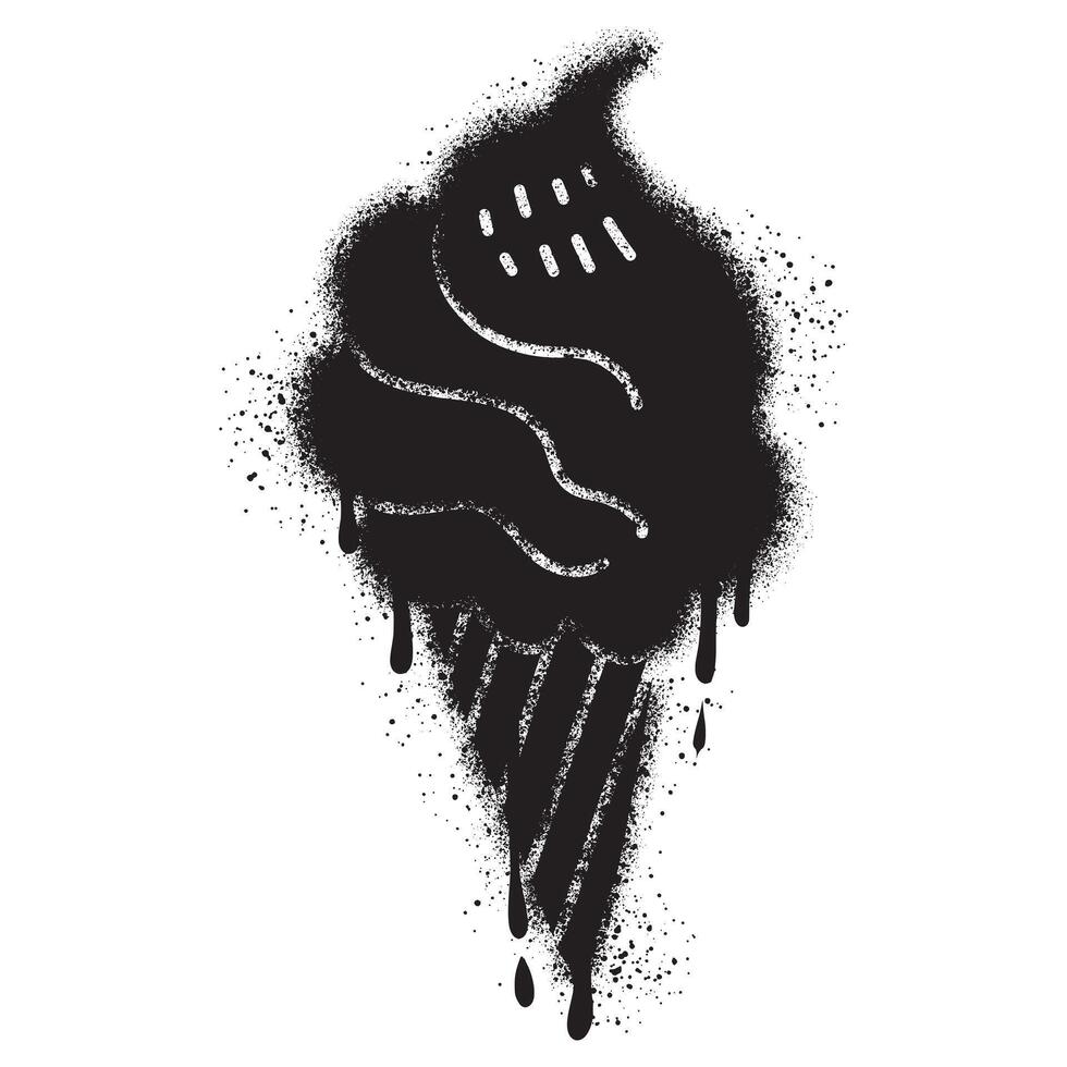 Burger logo in urban graffiti style with black spray paint. vector illustration.