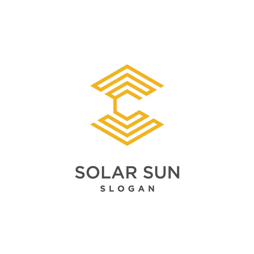 solar logo diseño elemento vector icono con creativo concepto idea