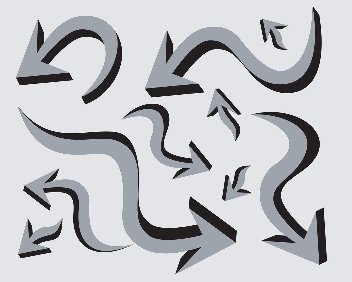 Vector illustration of curved arrow icons. eps 10.
