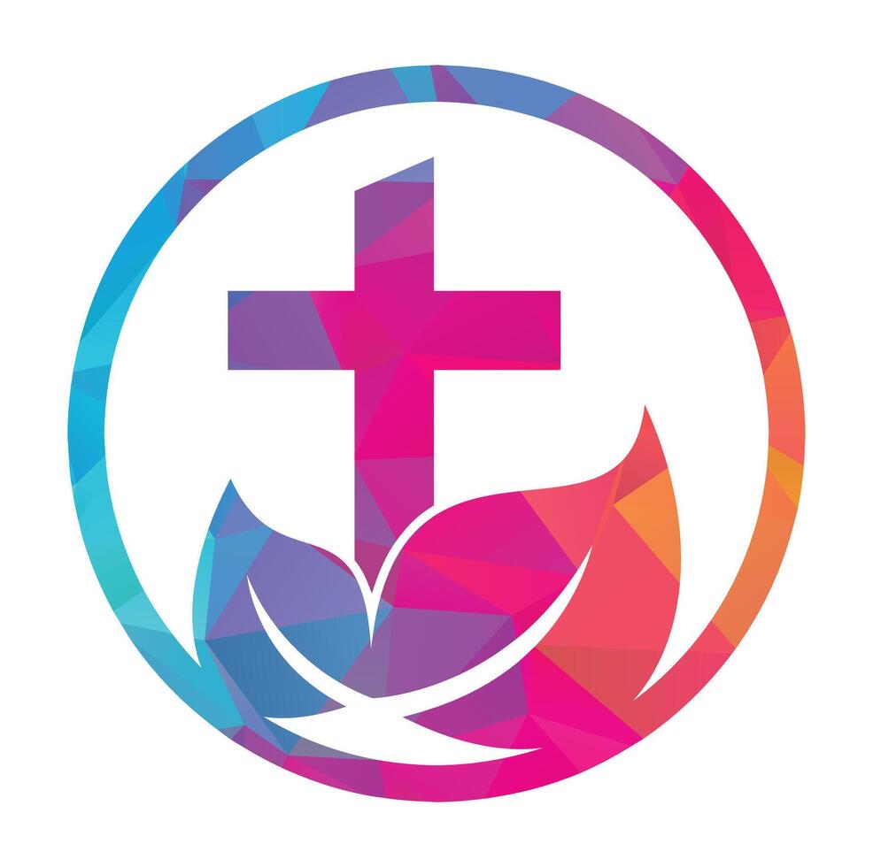 Leaf church logo design vector. vector