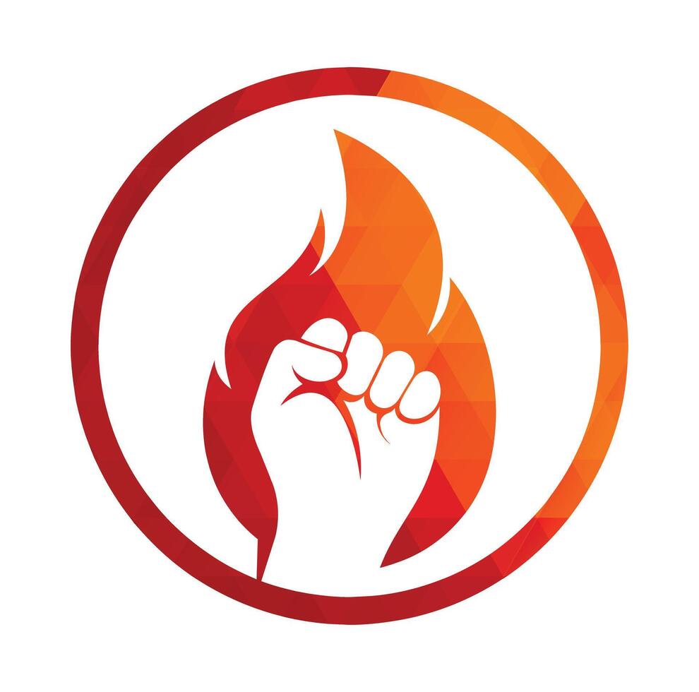 Fire Fist Logo Vector. vector