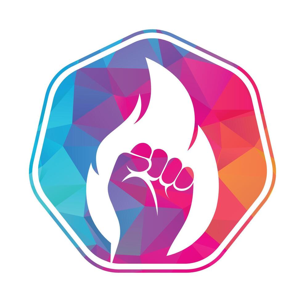 Fire Fist Logo Vector. vector