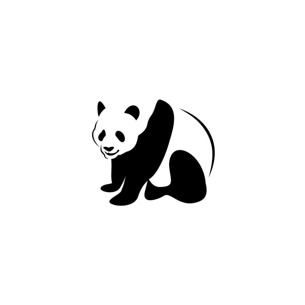 Panda bear silhouette logo design vector template, animal logotype concept icon. Suitable for your design need, logo, illustration, animation, etc.