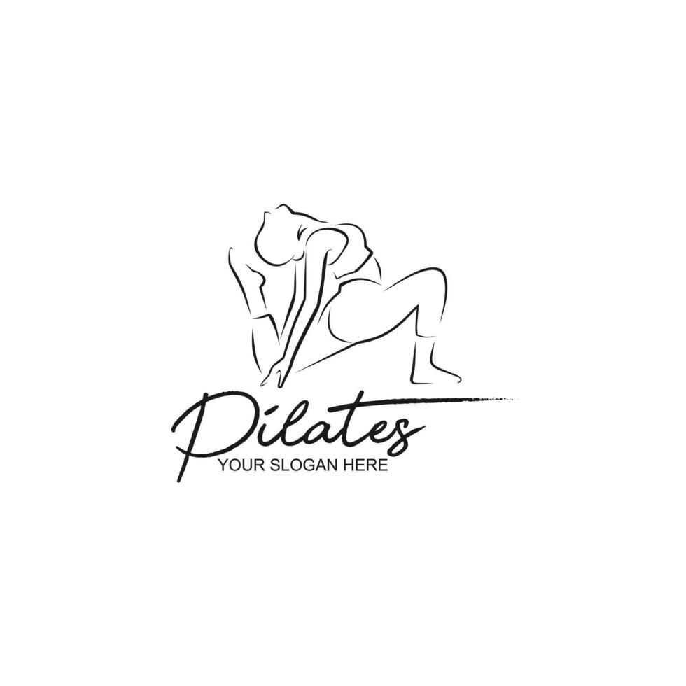 Pilates logo. Simple and creative line style, vector illustration. Suitable for your design need, logo, illustration, animation, etc.