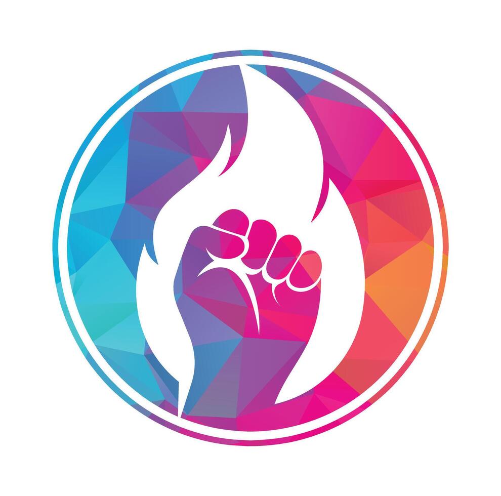 Fire Fist Logo Vector. vector