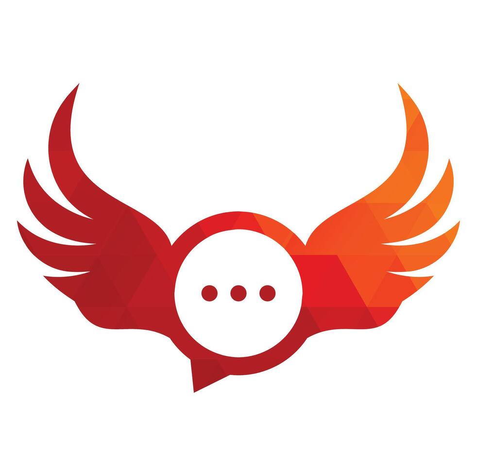 Wing Chat Logo Template Design Vector. vector