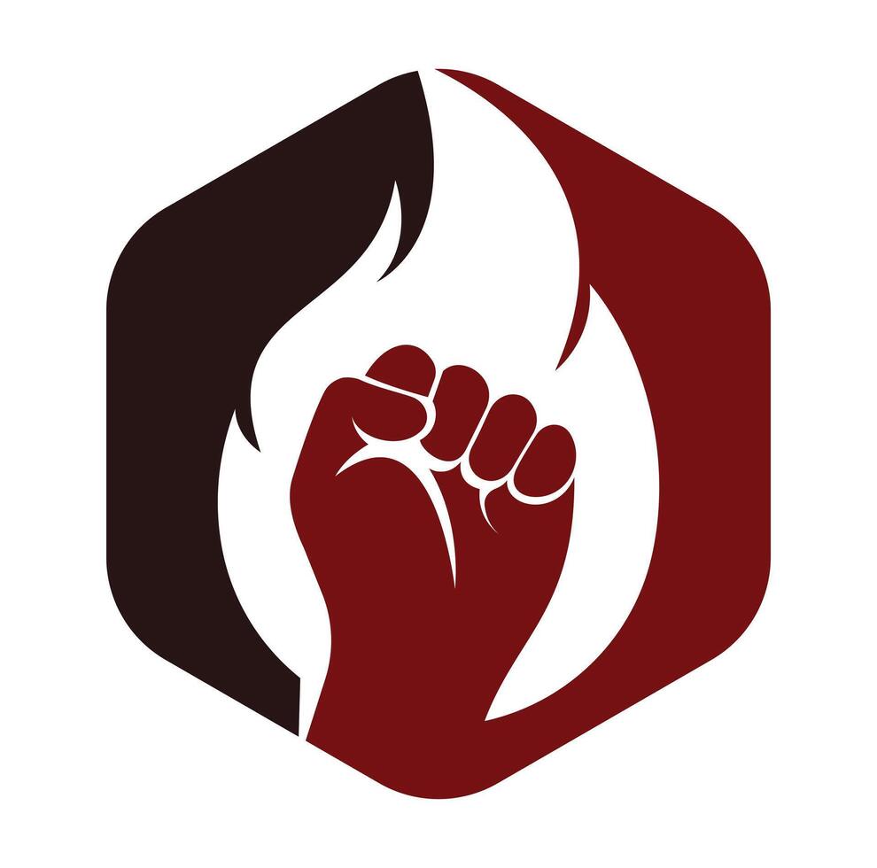 Fire Fist Logo Vector. vector