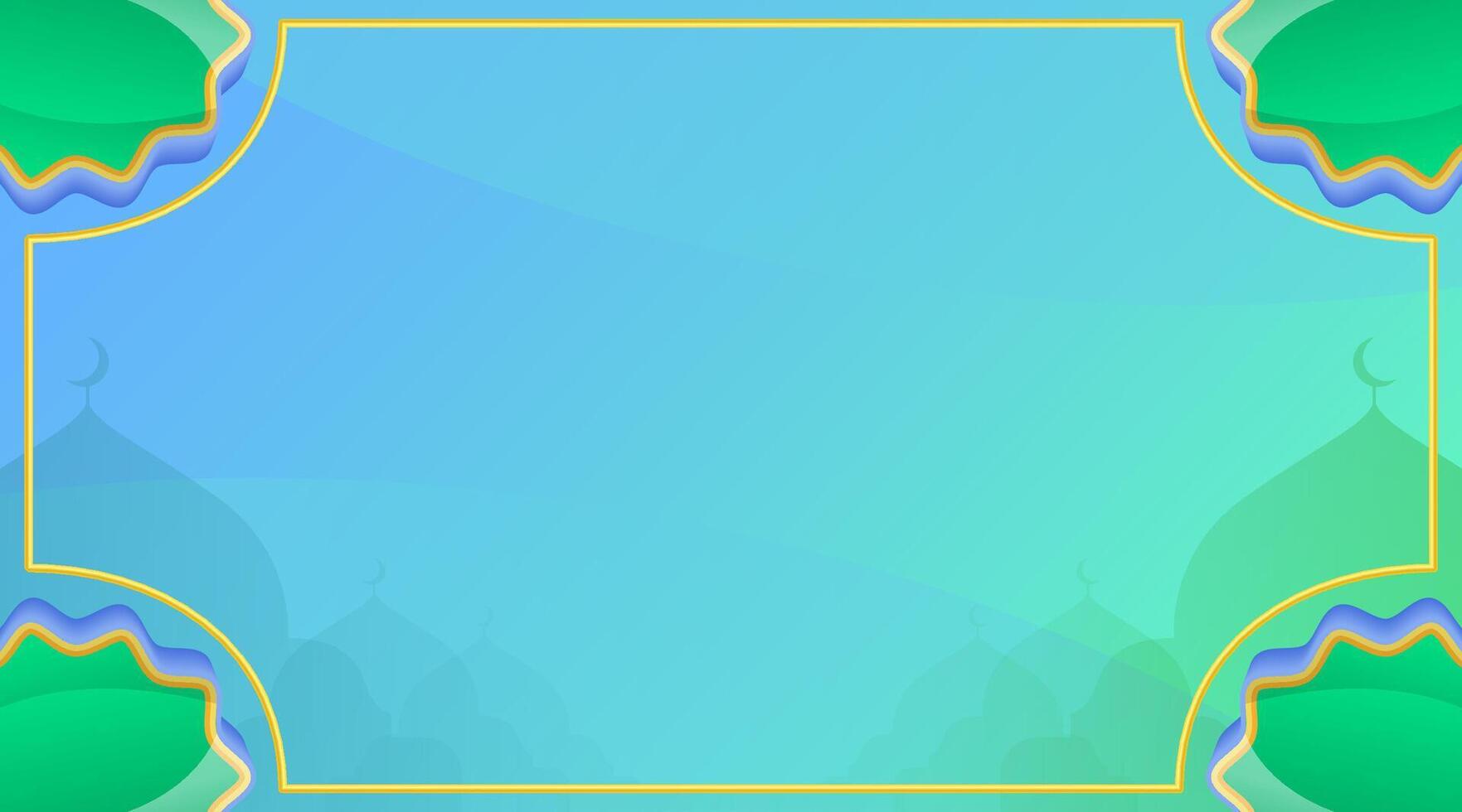 Blue Green Islamic Background Banner vector