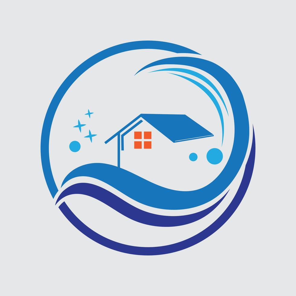 Eco-friendly minimalist home logo on gray background vector