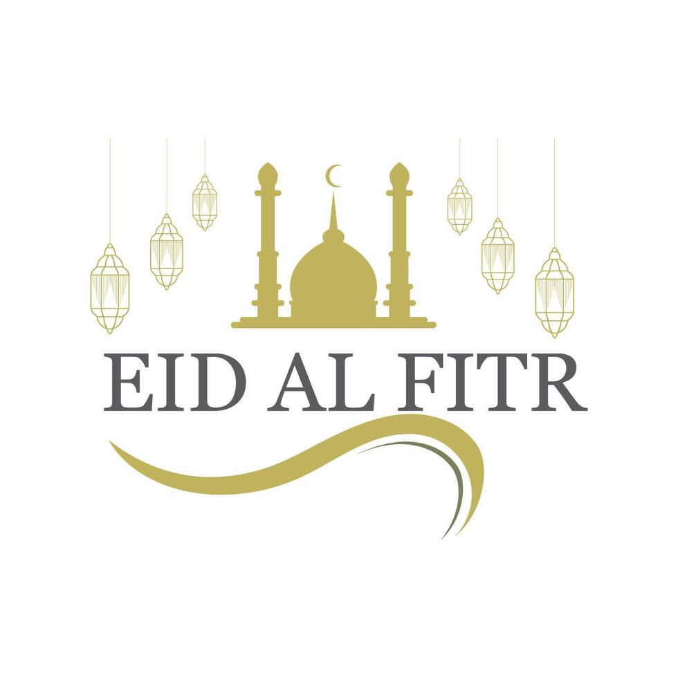 eid al fitr logo and symbol illustration design vector