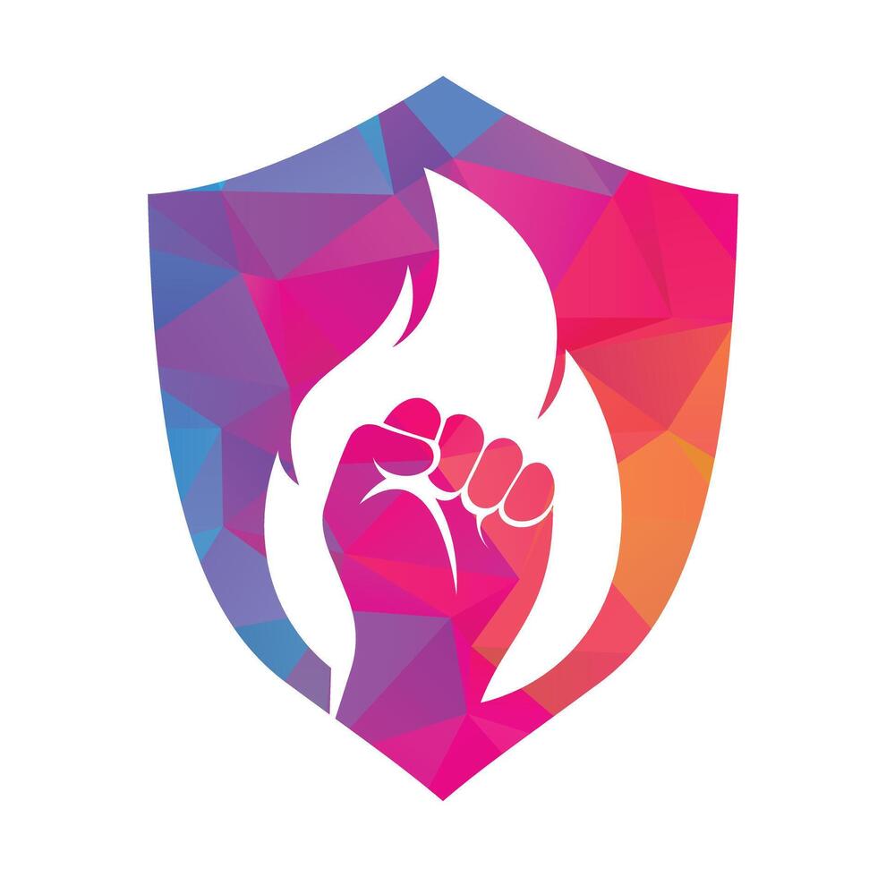 Fire Fist Logo Vector. vector