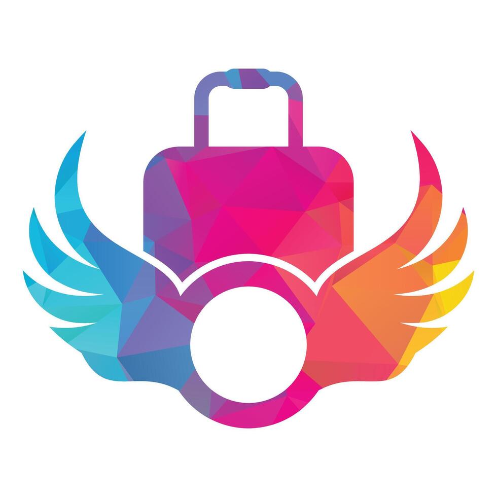 Wings bag travel Creative Logo Design Illustration. vector