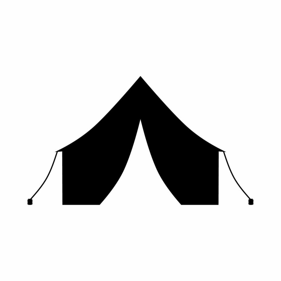 Camp tent silhouette icon vector. Tent silhouette can be used as icon, symbol or sign. Tent icon for design of camp, survival, shelter or leisure activity vector