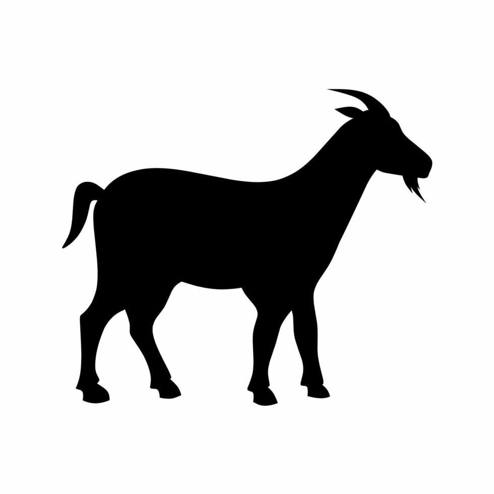 Goat silhouette icon vector. Goat silhouette for icon, symbol or sign. Goat icon for farm, livestock, chinese new year or ramadhan vector