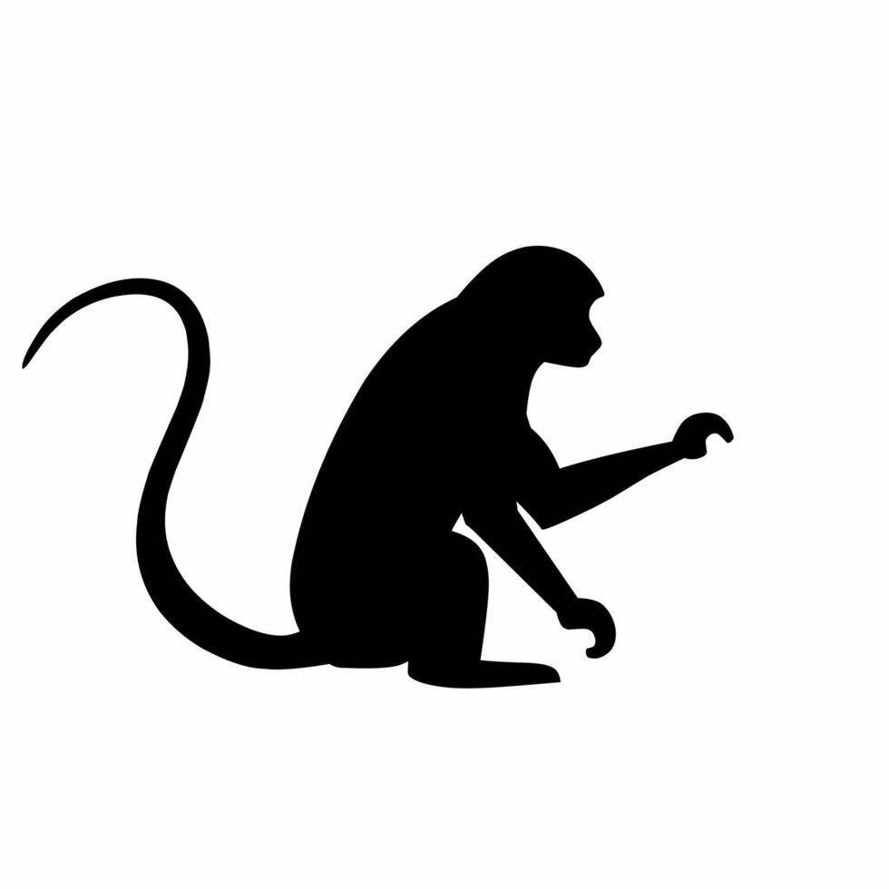 mono silueta icono vector. caminando mono silueta para icono, símbolo o signo. mono icono para chimpancé, selva, safari o zodíaco vector