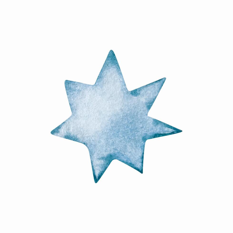 acuarela azul estrella, espacio ilustración vector