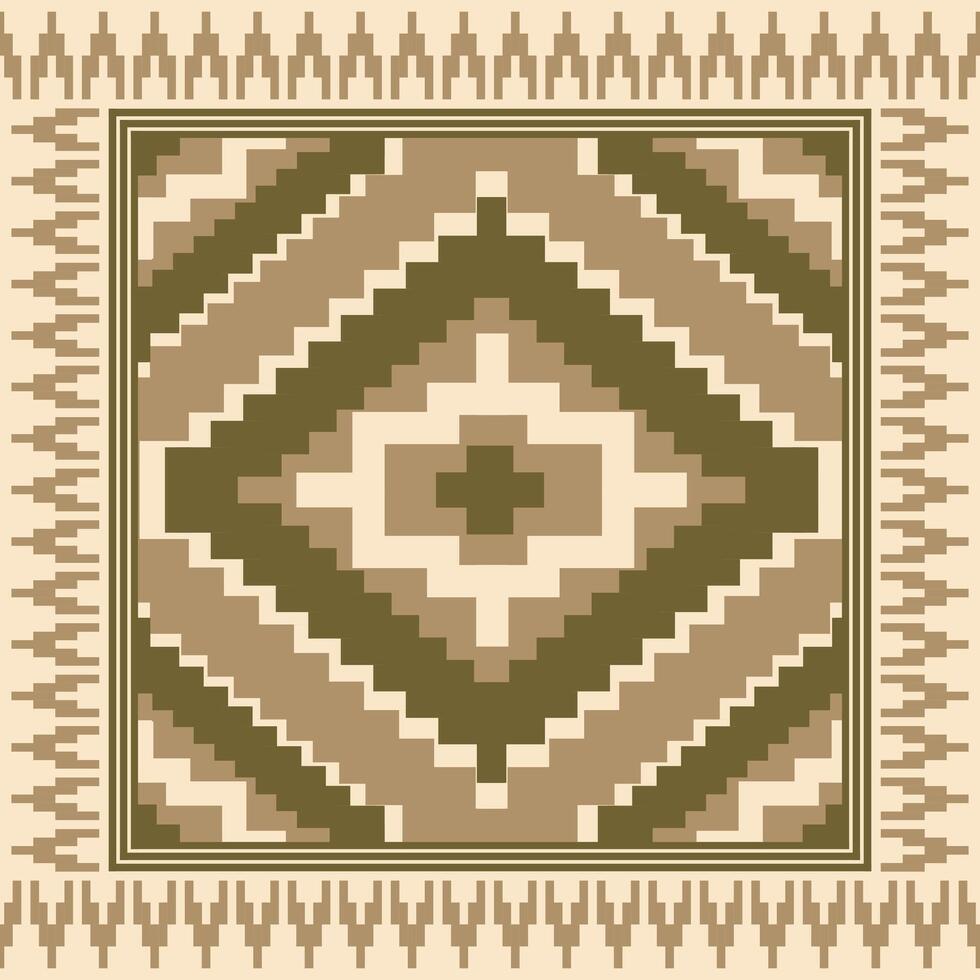 Geometric seamless ethnic pattern. Geometric ethnic pattern can be used in fabric design for clothes, wrapping, textile, embroidery, carpet, tribal pattern. earth tone color vector