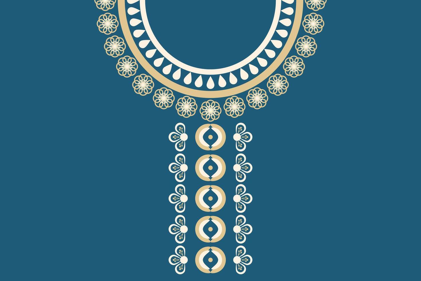 Ethnic necklace embroidery pattern. Designs for fashion texture, textile, fabric, shirt, cloth vector