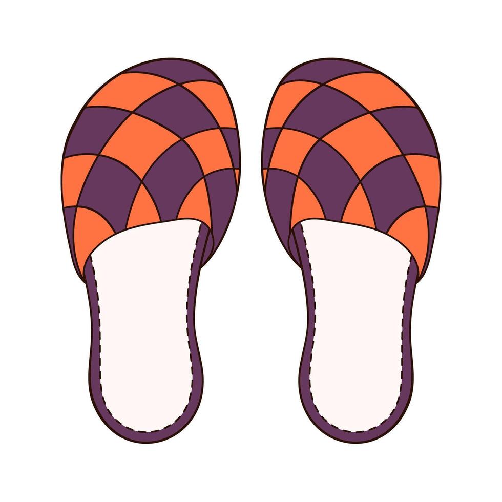 casa zapatillas en dibujos animados estilo. femenino, masculino calzado. mano dibujado logo para web diseño, Zapatos almacenar. vector ilustración aislado en un blanco antecedentes.