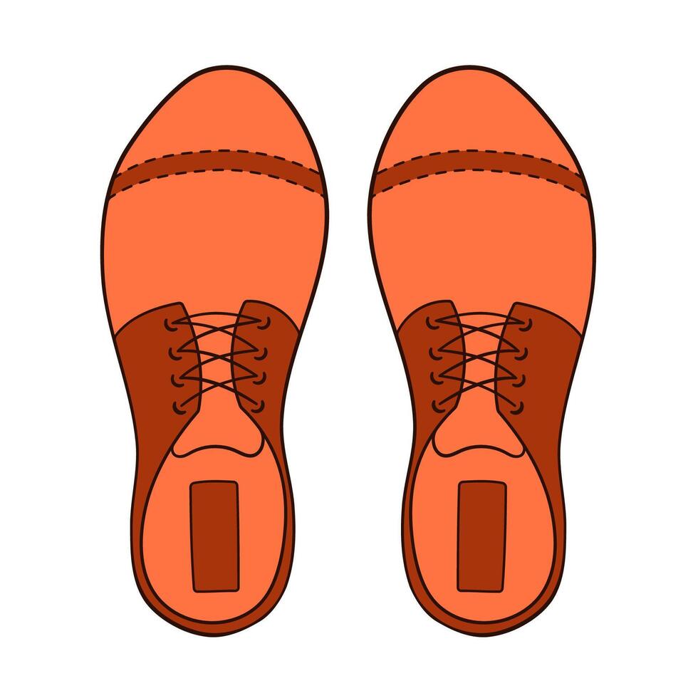Male casual shoes in classic, business style. Cartoon icon for shoe shop. Vector illustration isolated on a white background.