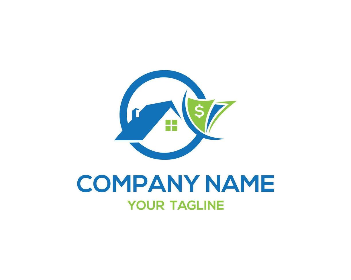 Home loan financial solution logo design vector template.
