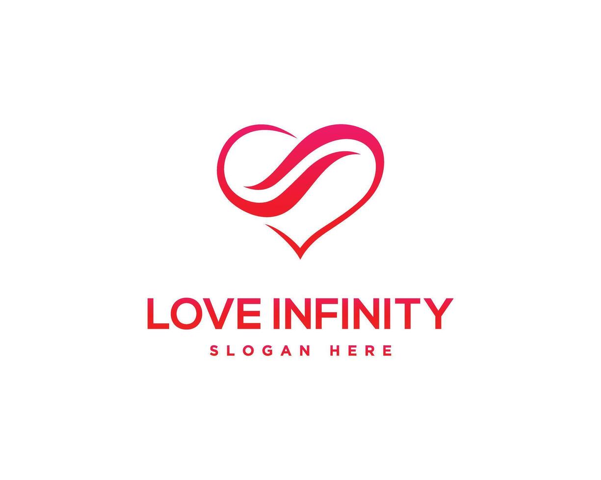 Infinity Love Logo Vector Design Concept Template.