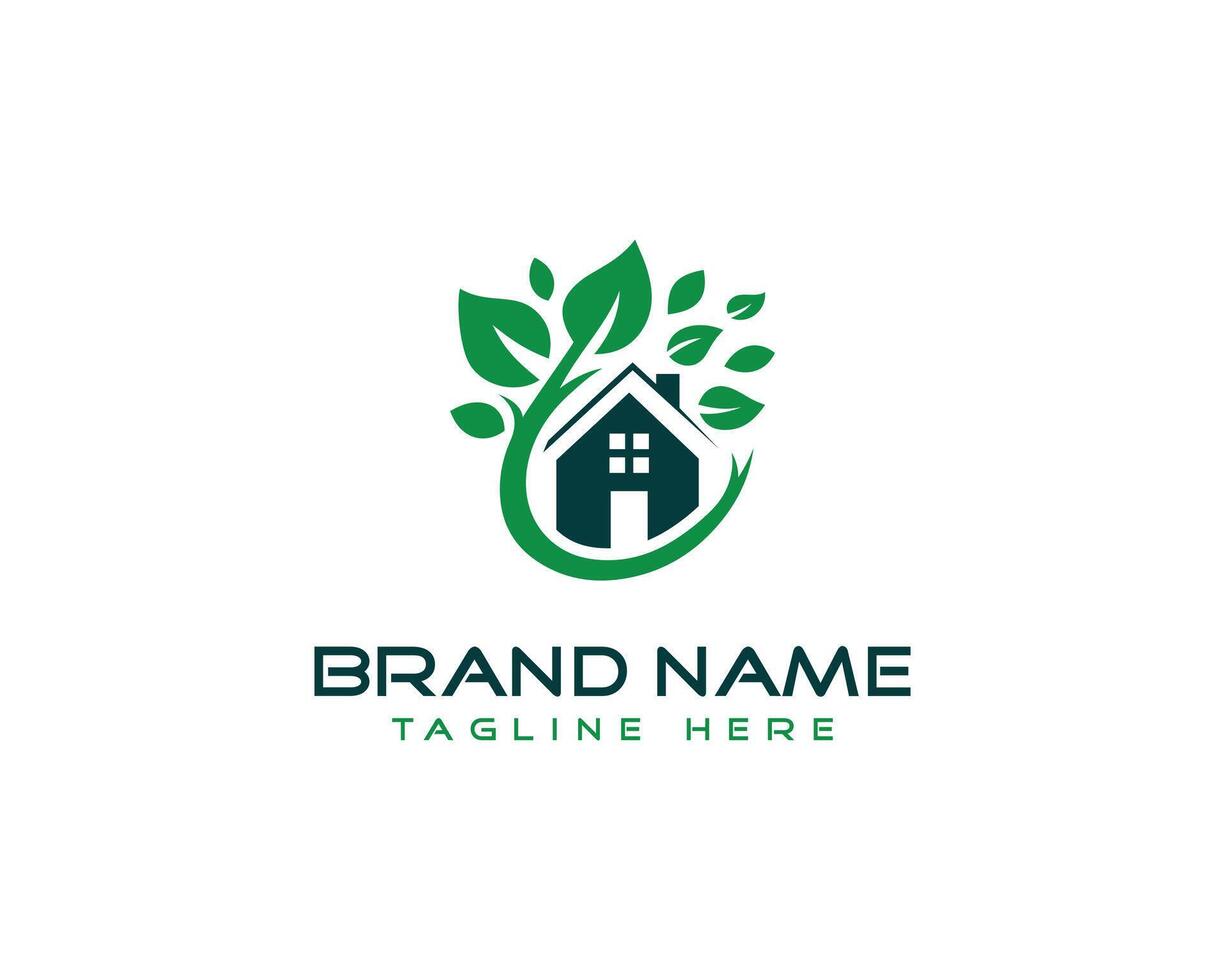 Green house logo vector illustration.