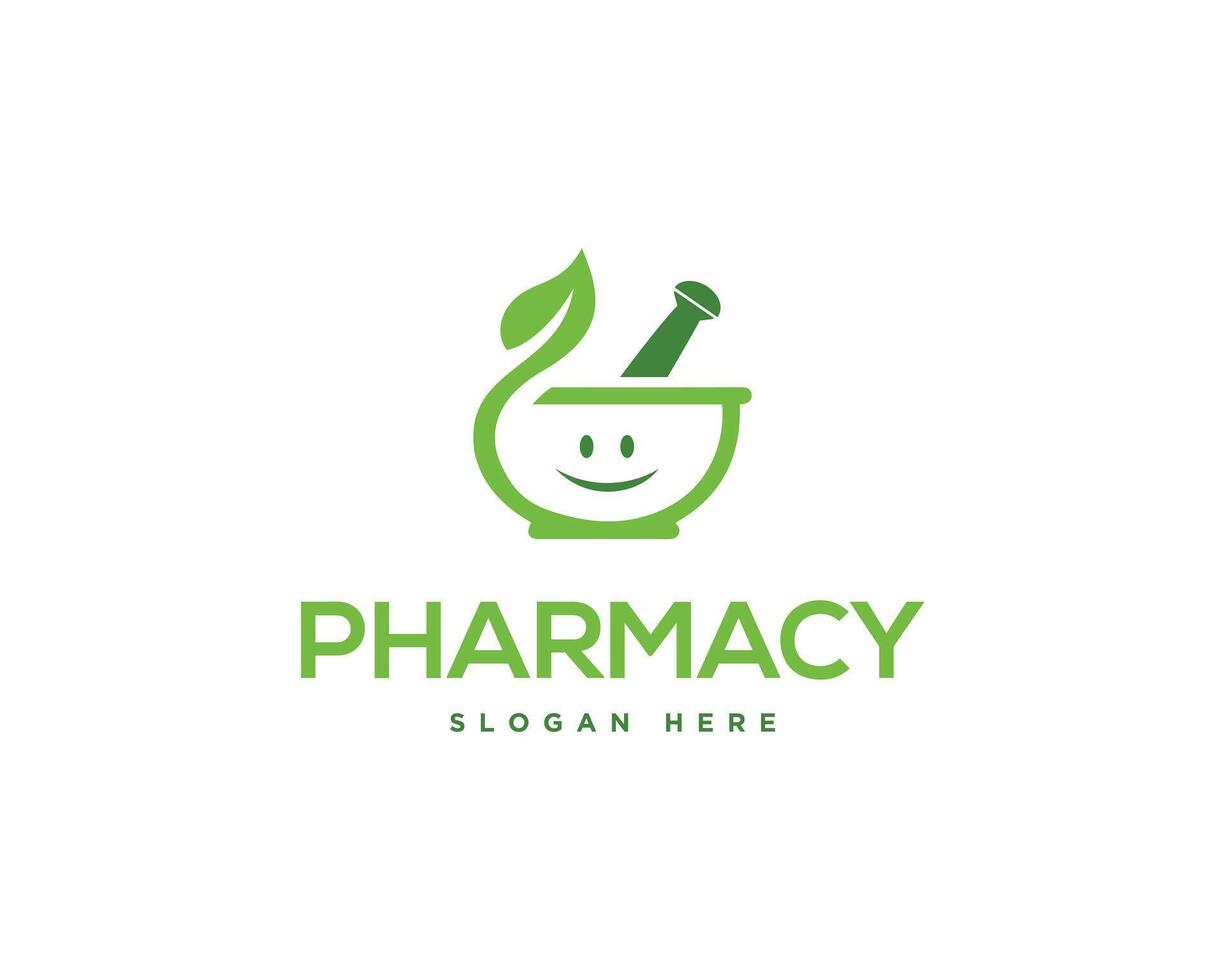 Pharmacy or Herbal logo concept design vector illustration.