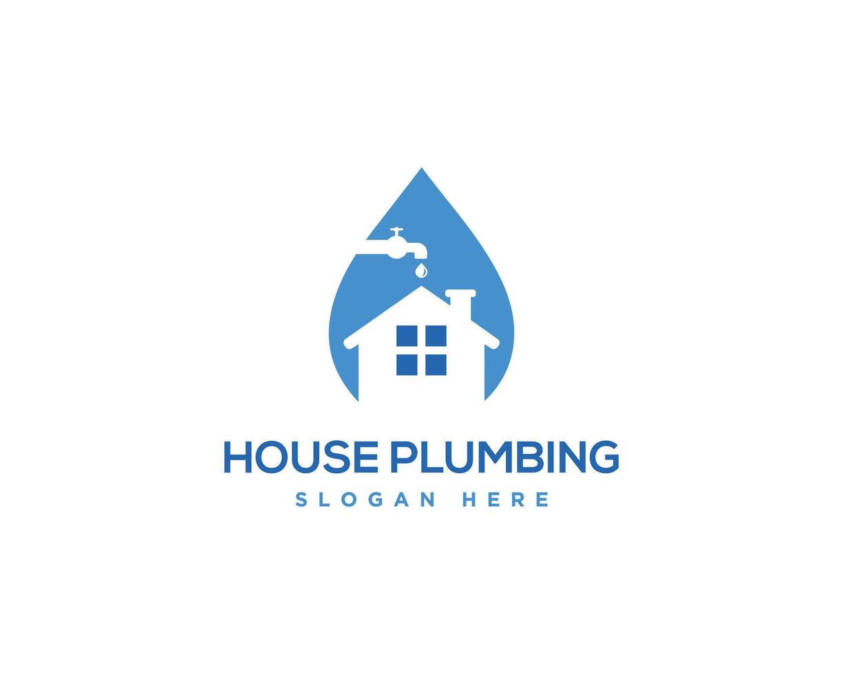 House plumbing logo vector icon illustration design template.