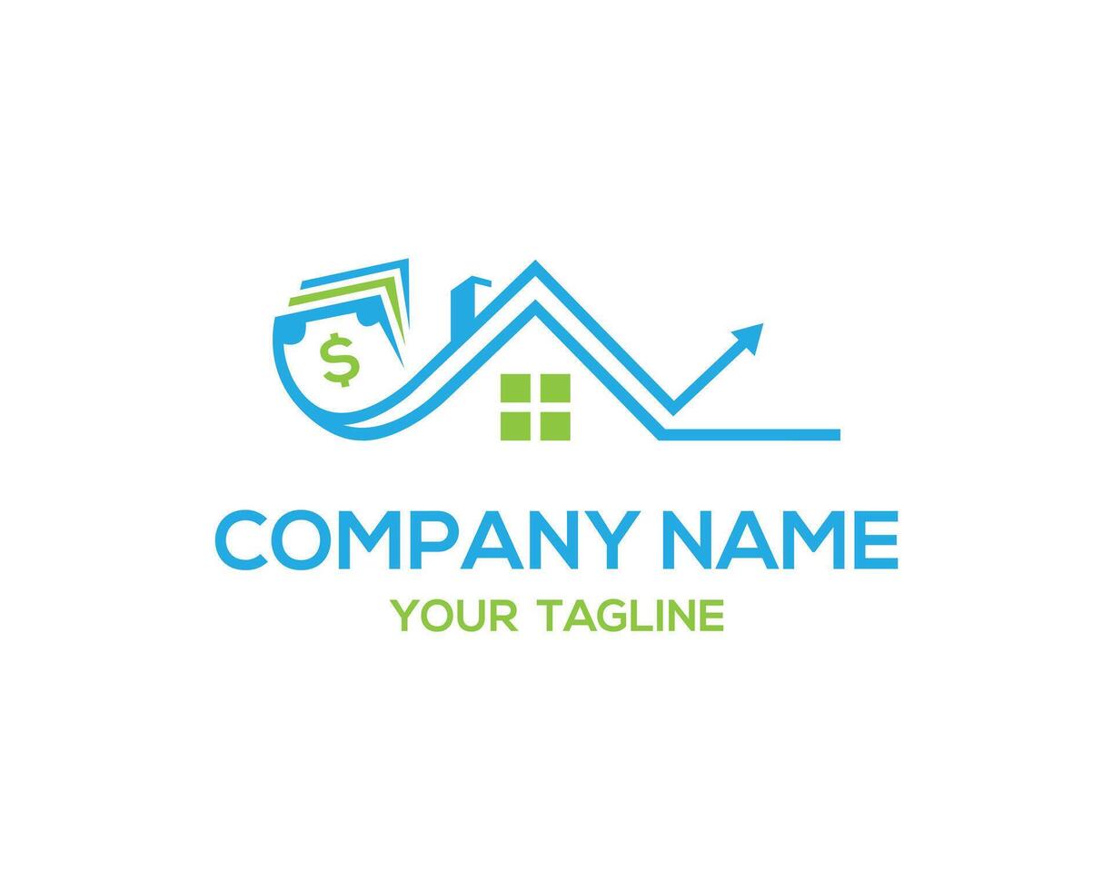 House with money combination logo design vector. vector