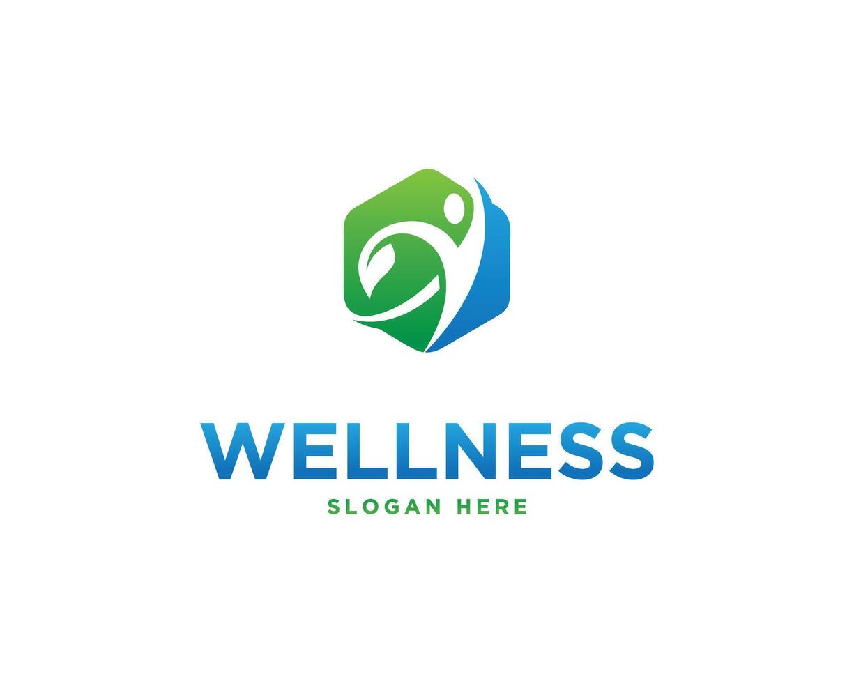 Wellness, healthy and life logo design concept vector template.