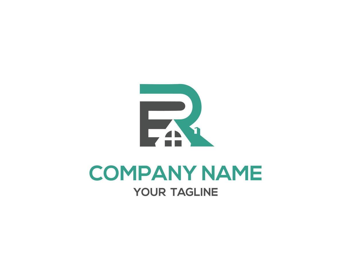Initial ER or RE letter real estate construction logo vector template.
