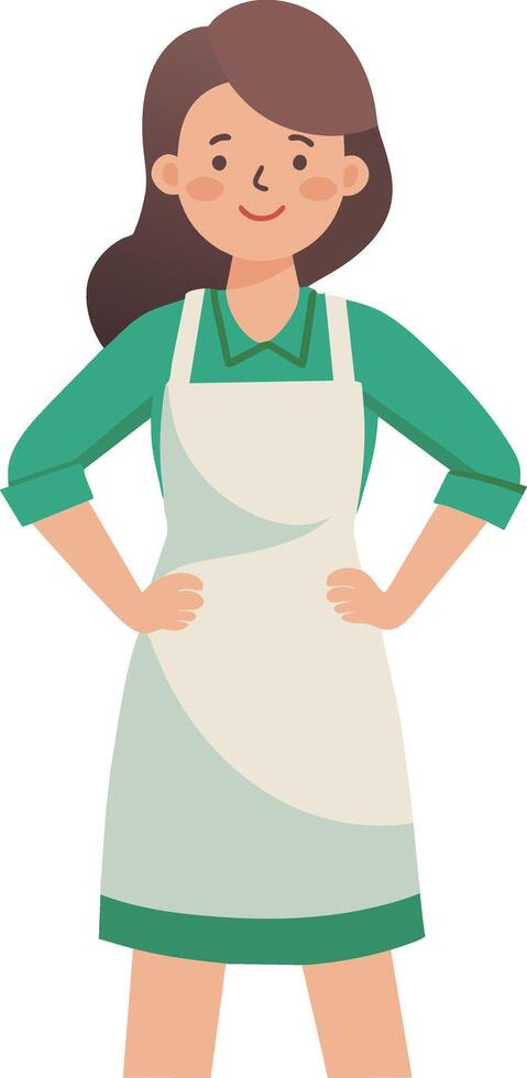 illustration smart and capable housewife vector