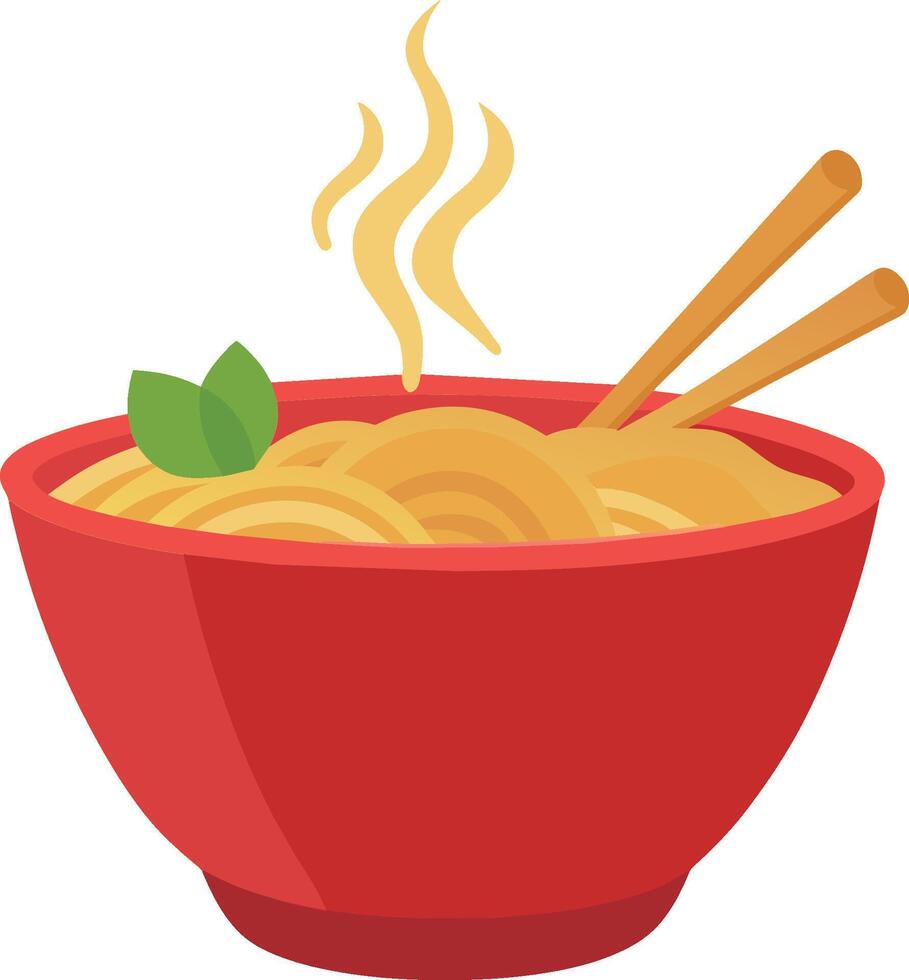 An illustration of a bowl of noodle vector