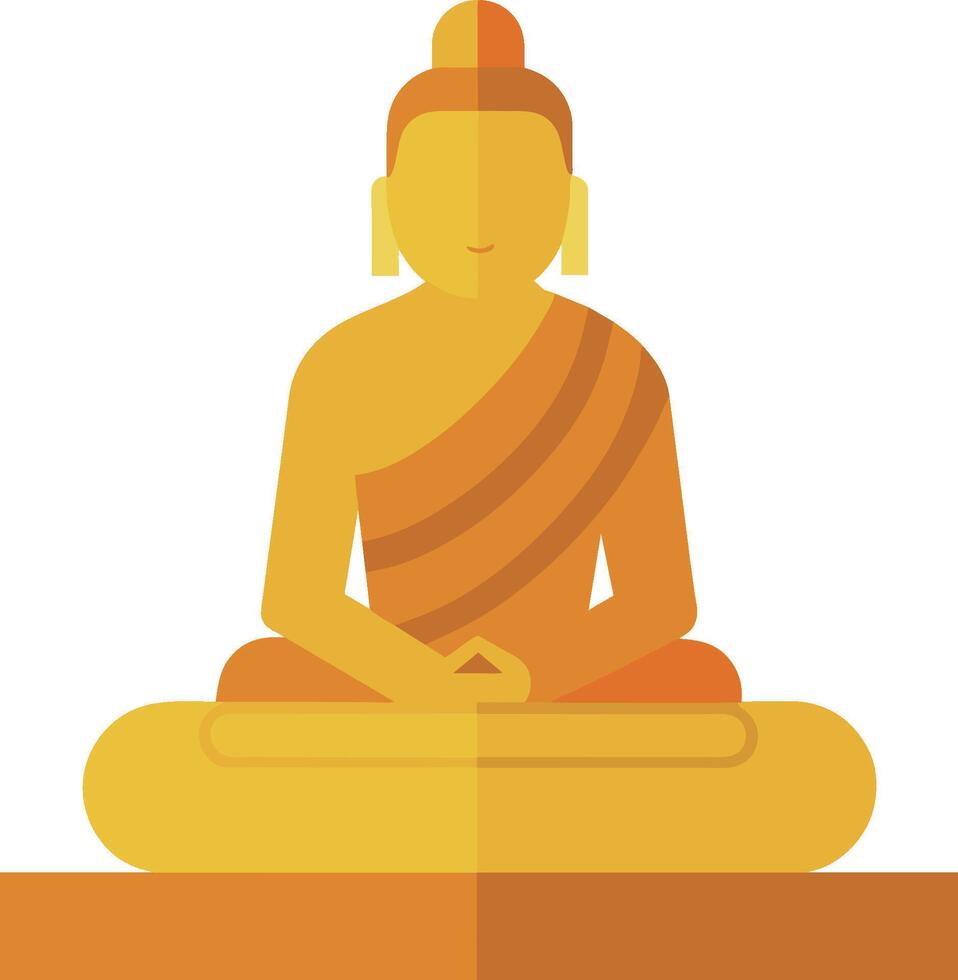 Buddha sitting in the lotus position. Vector illustration.
