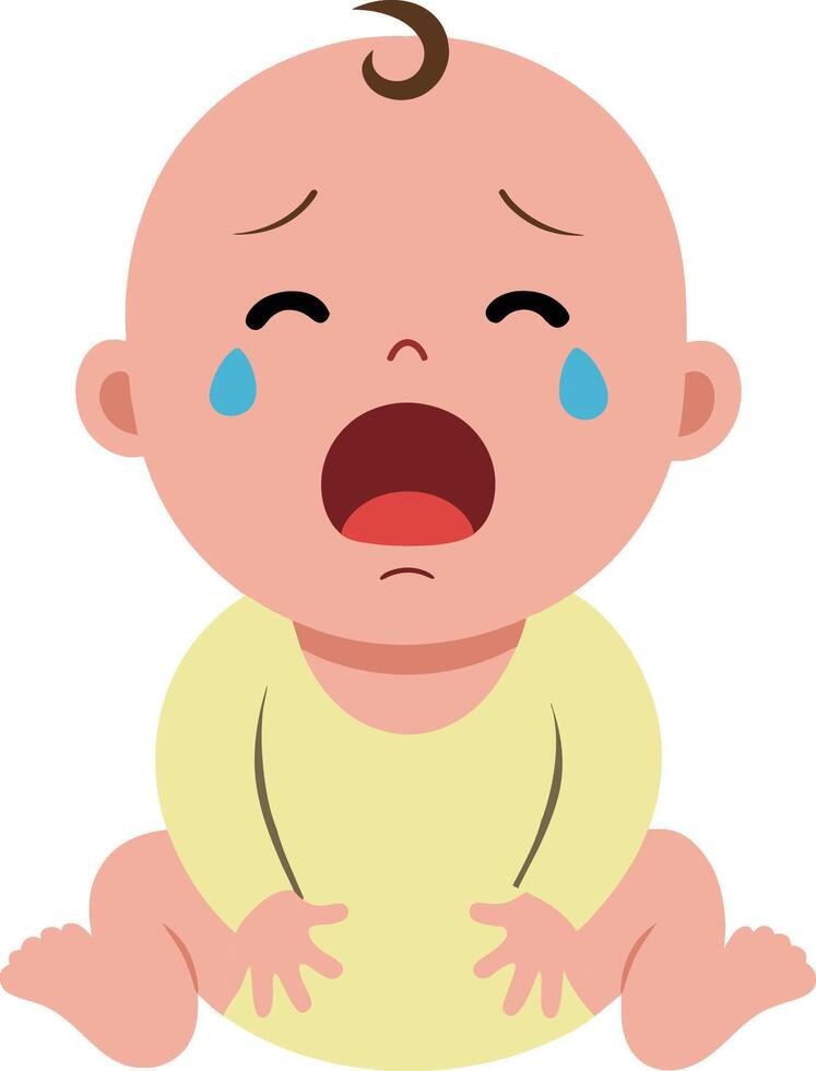 vector illustration of Crying baby boy