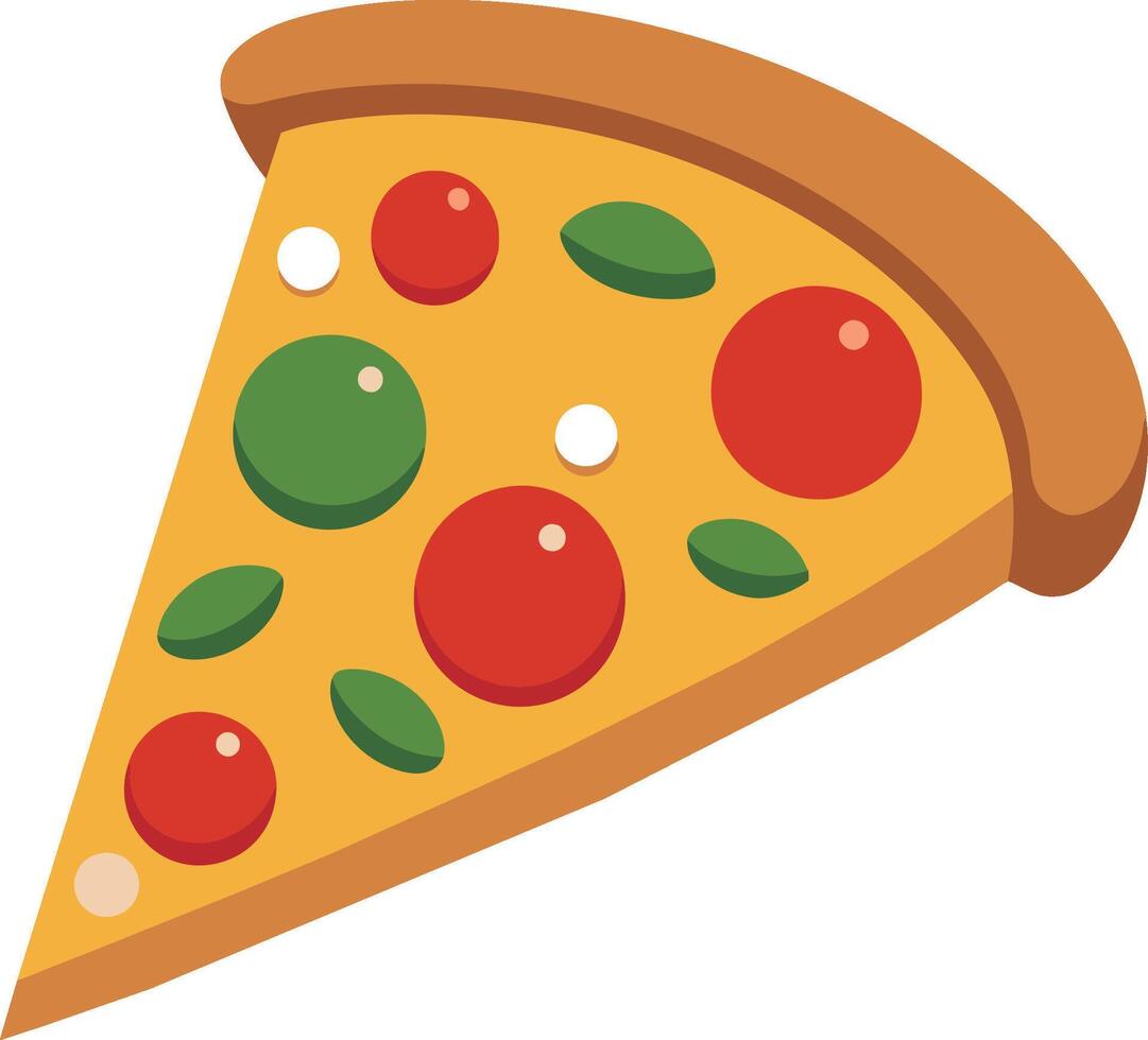 Illustration of a slice of pizza isolated on a white background vector