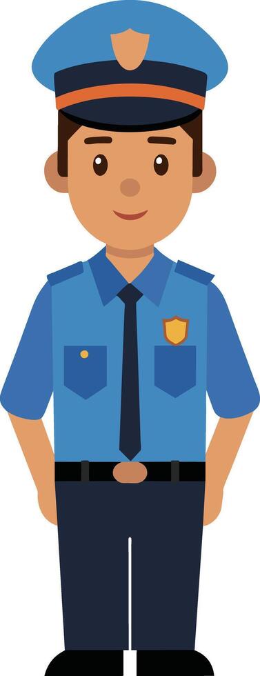 Illustration of a Police Officer Standing with His Hand on His Chest vector