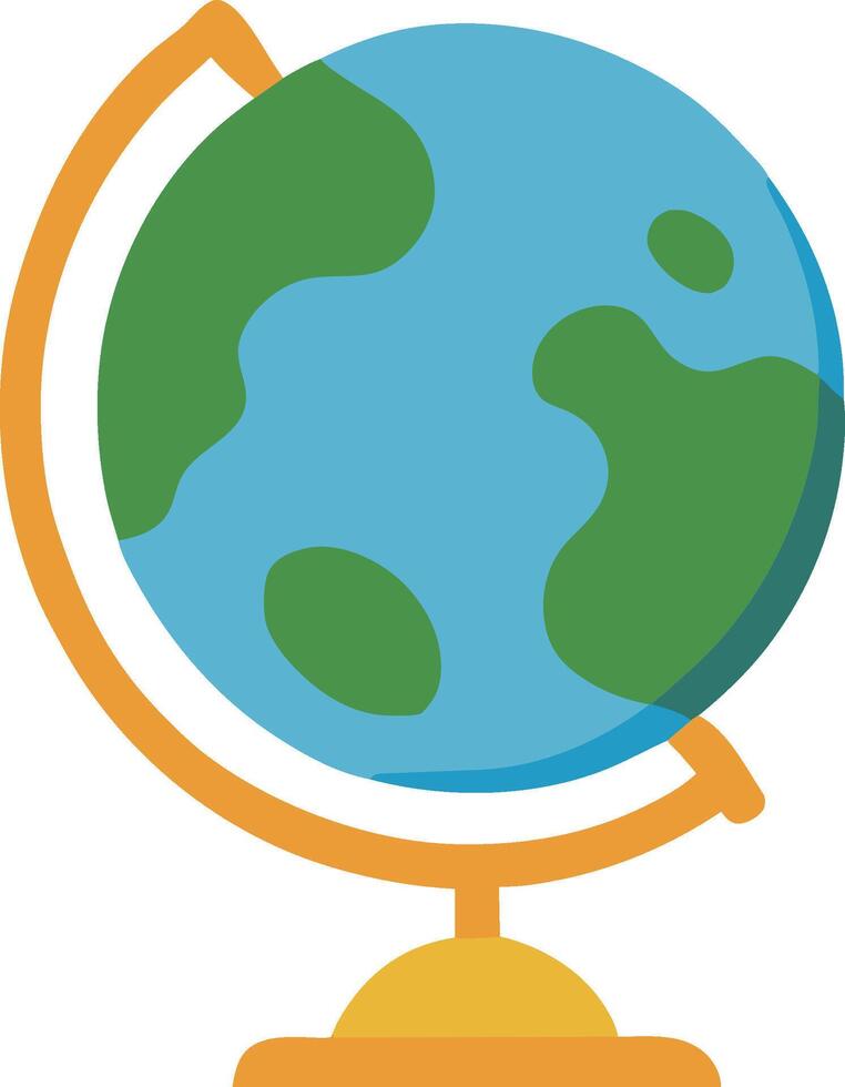 ilustración con escritorio colegio tierra globo vector
