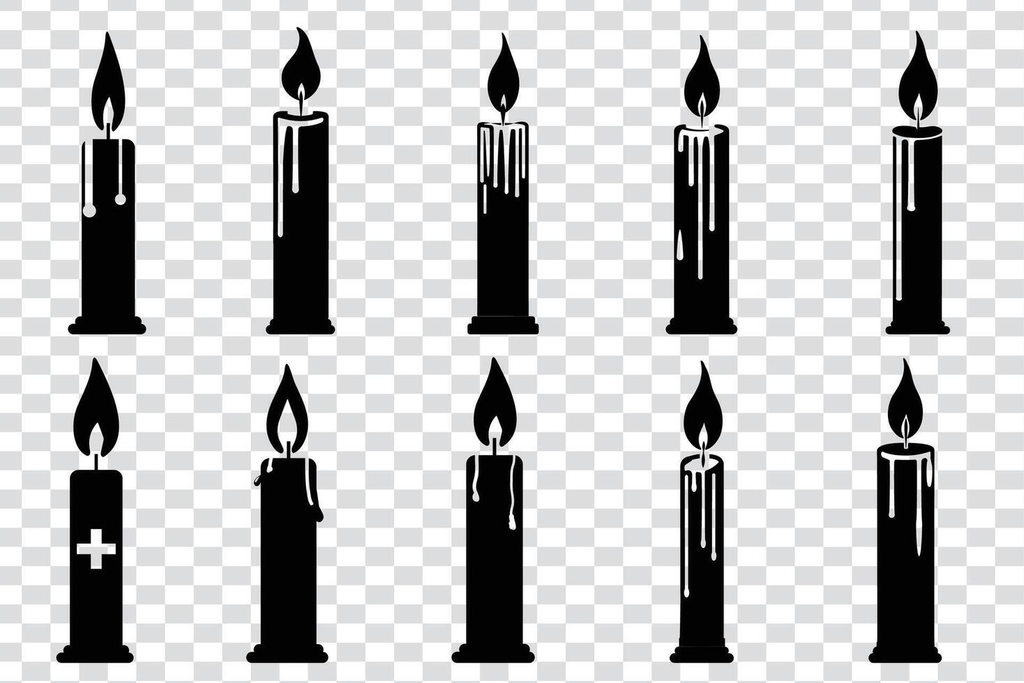 a set of black color candle. vector candle