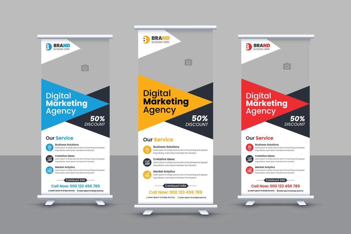 Corporate Digital Marketing Rollup Banner Design Template vector