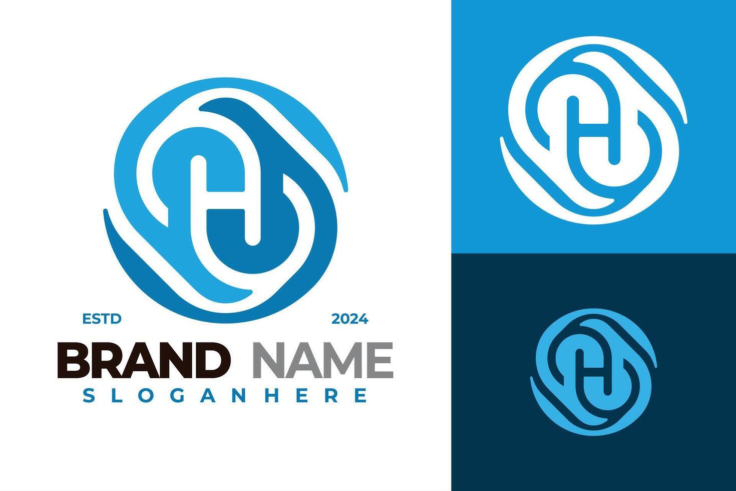 Letter S H Infinity Logo design vector symbol icon illustration