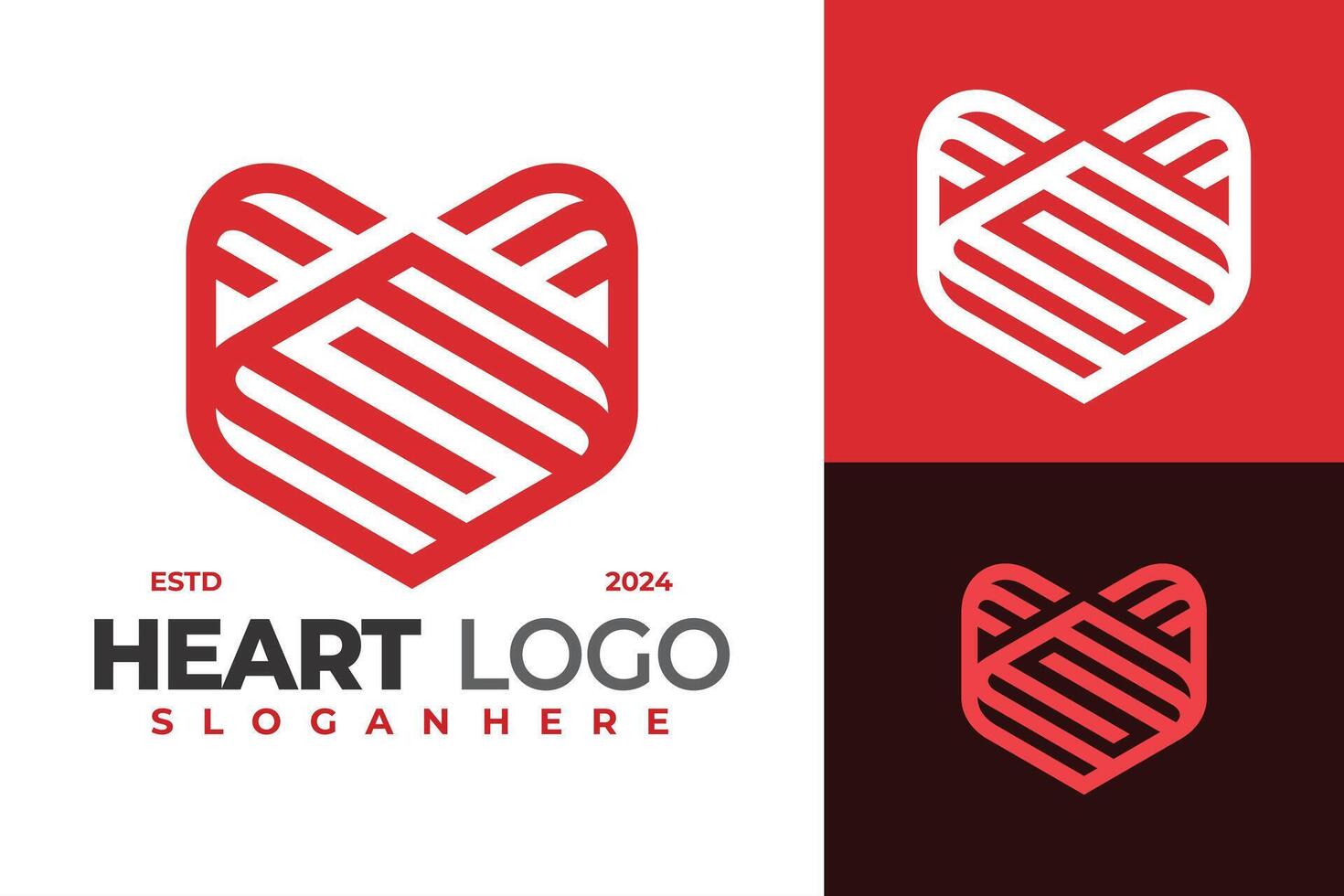 letra s corazón lineal logo diseño vector símbolo icono ilustración