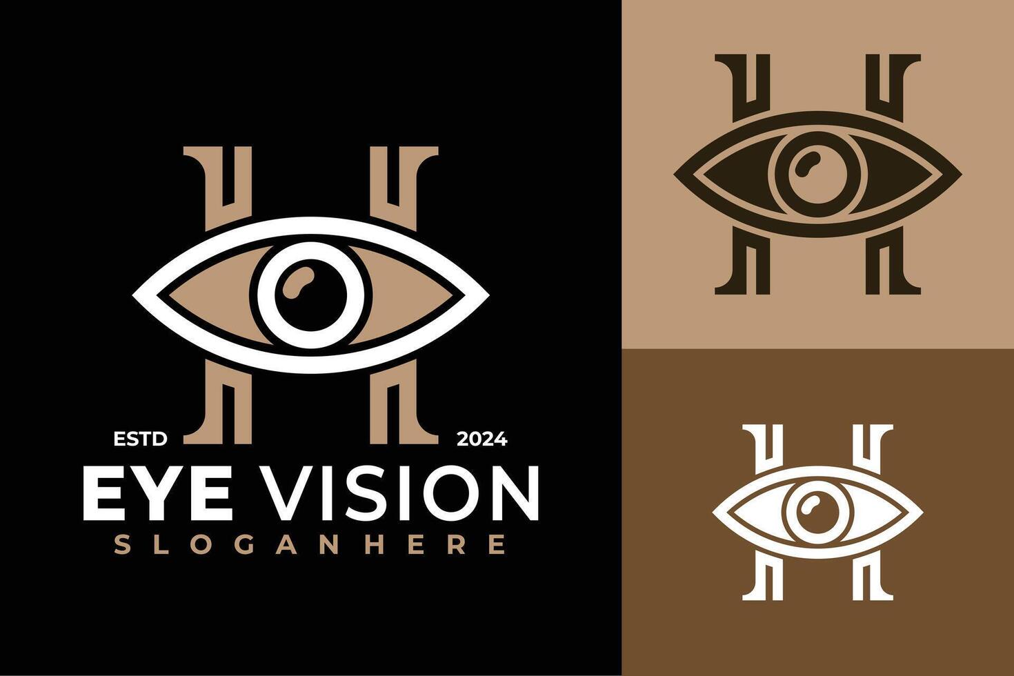 Letter H Eye Vision Logo design vector symbol icon illustration