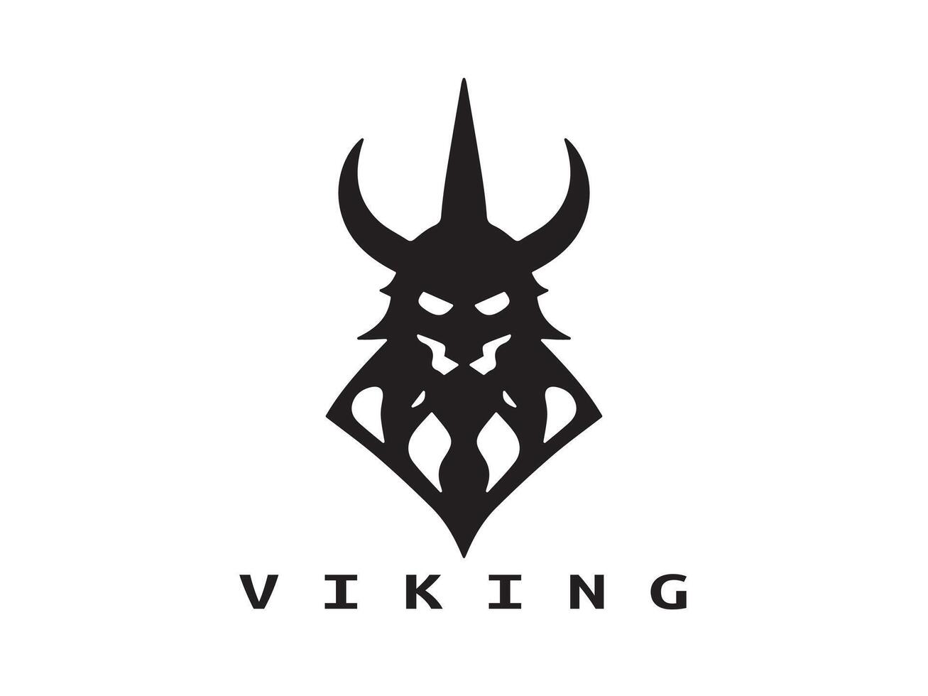 Viking head face logo template vector
