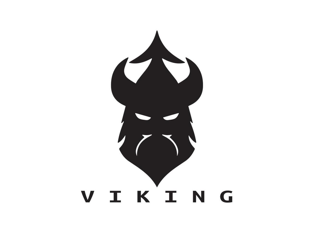 vikingo cabeza cara logo modelo vector