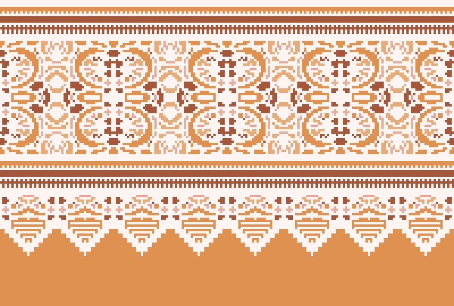 cross stitch traditional ethnic pattern paisley flower Ikat background abstract Aztec African Indonesian Indian seamless pattern for fabric print cloth dress carpet curtains and sarong vector