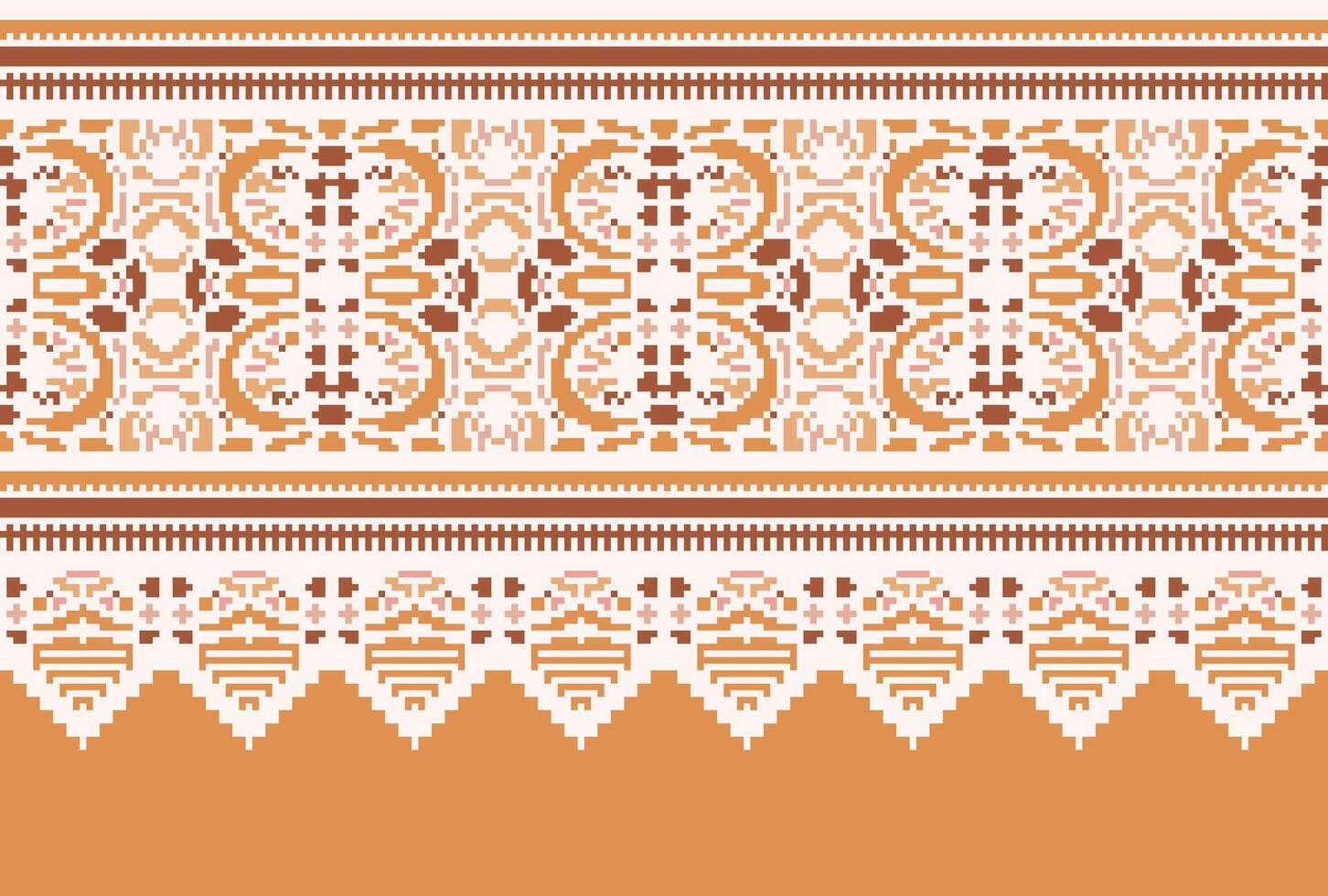 cross stitch traditional ethnic pattern paisley flower Ikat background abstract Aztec African Indonesian Indian seamless pattern for fabric print cloth dress carpet curtains and sarong vector