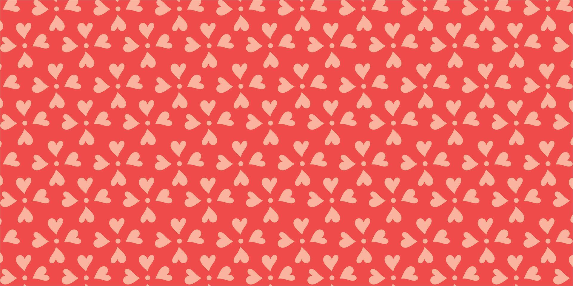 Cute love heart seamless pattern illustration. Cute romantic pink hearts background print. Valentine's day holiday, romantic wedding design. vector